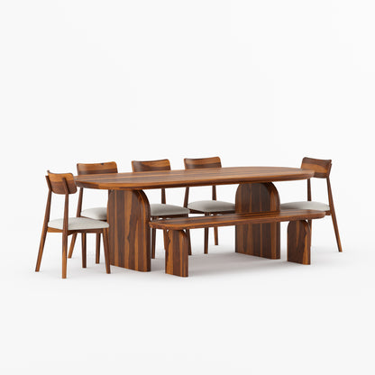 Blytheville Dual Tone Oval Solid Wood Dining Set