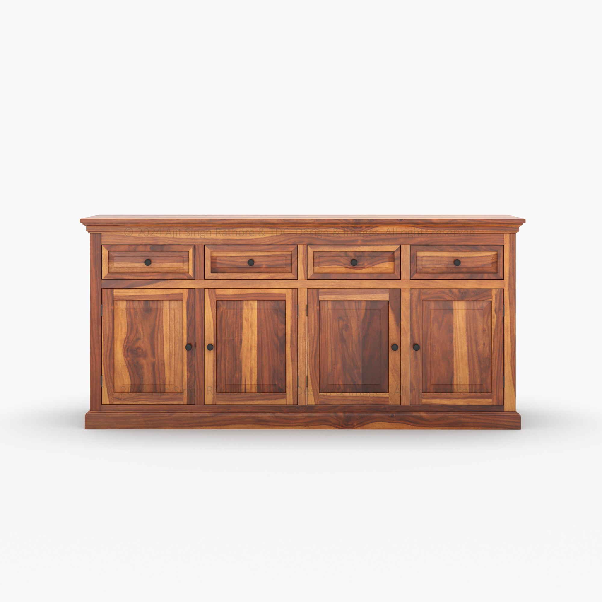 Sanford Solid Wood Buffet Sideboard with Drawers and Cabinets