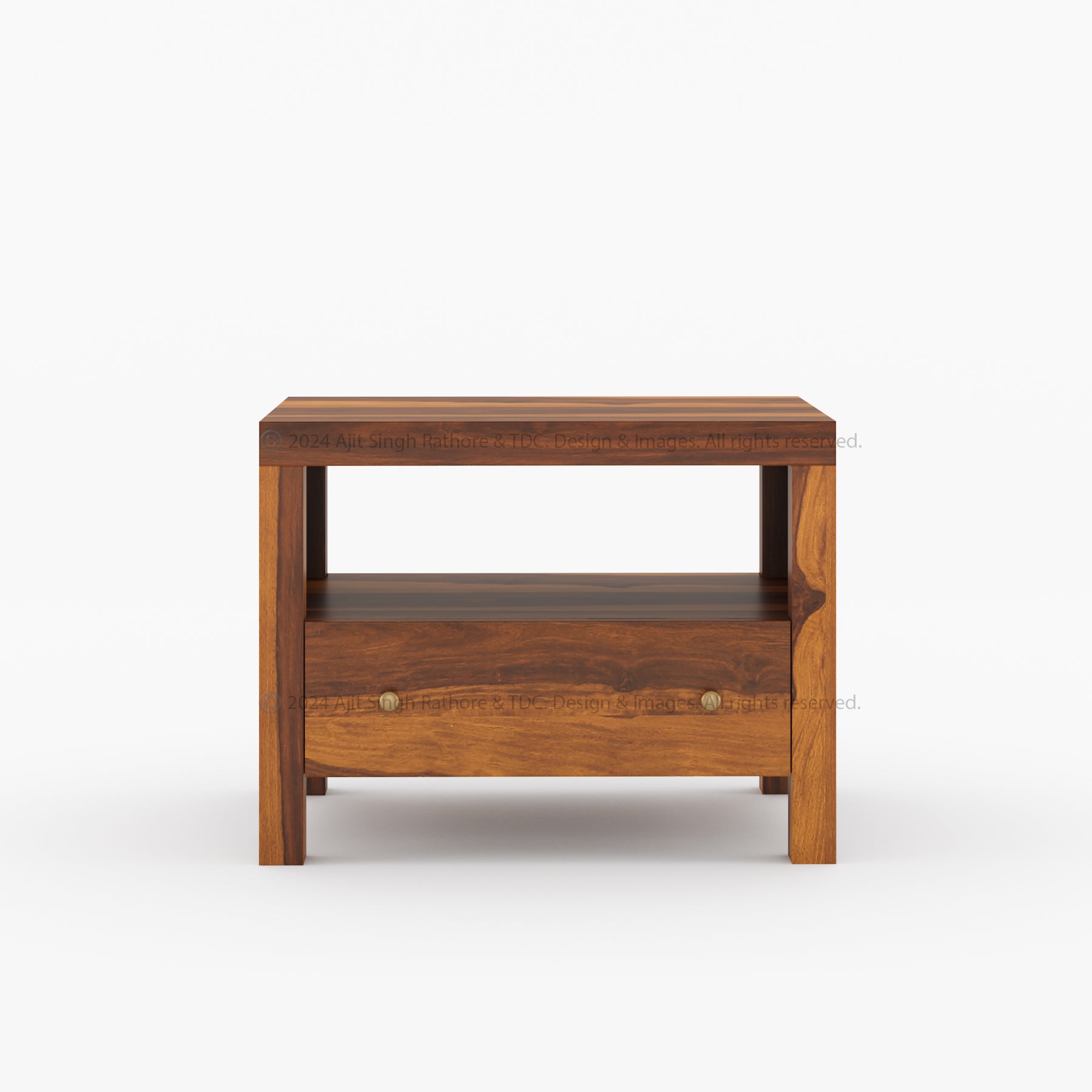 Lompoc Premium Solid Indian Rosewood Nightstand with Drawers