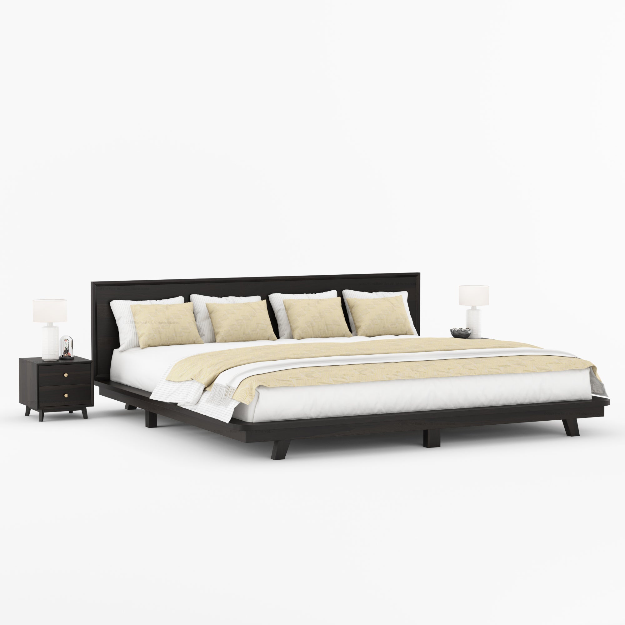 Berkeley Solid Wood Platform Bed with Headboard