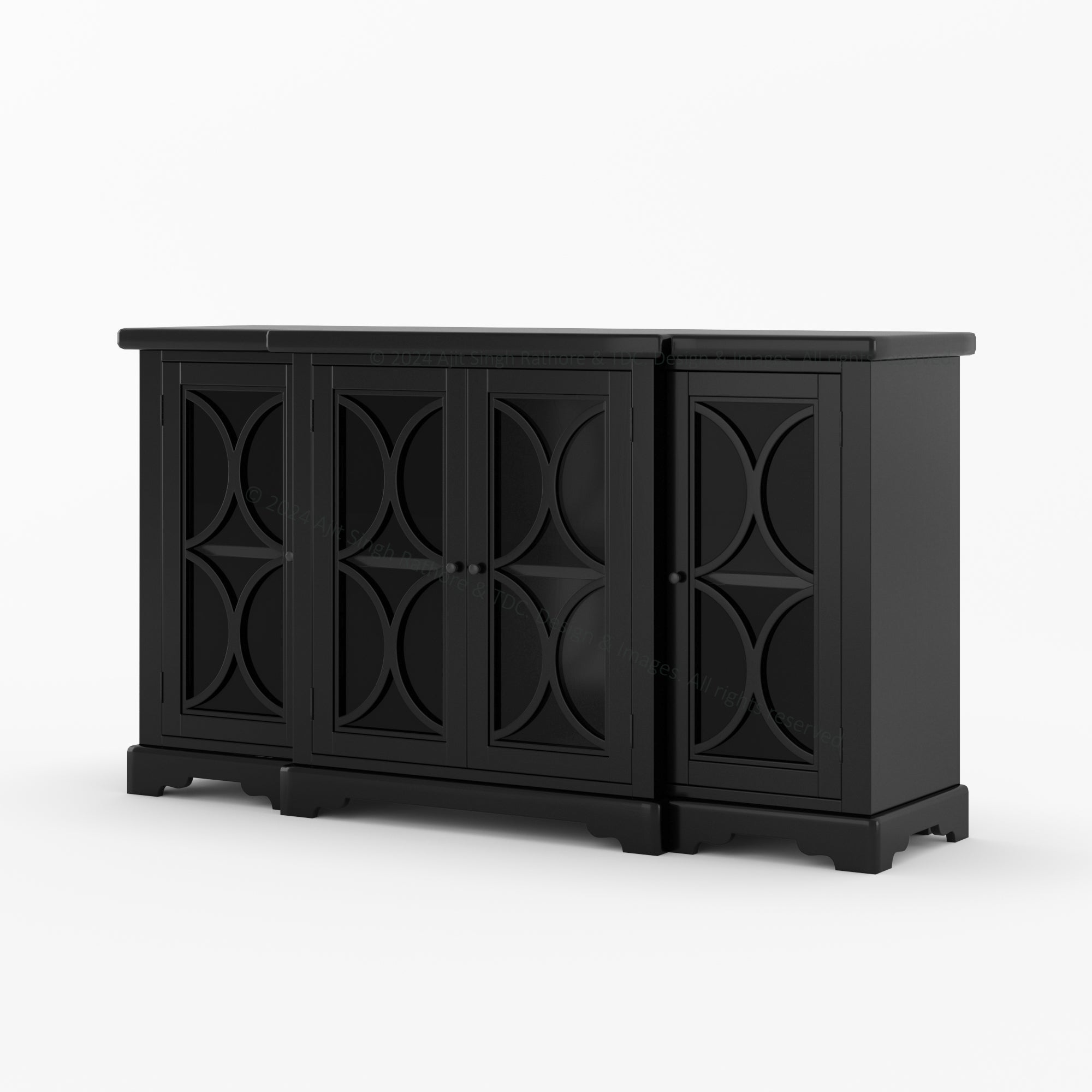 High Sierra Solid Wood Buffets Sideboard with Glass Door