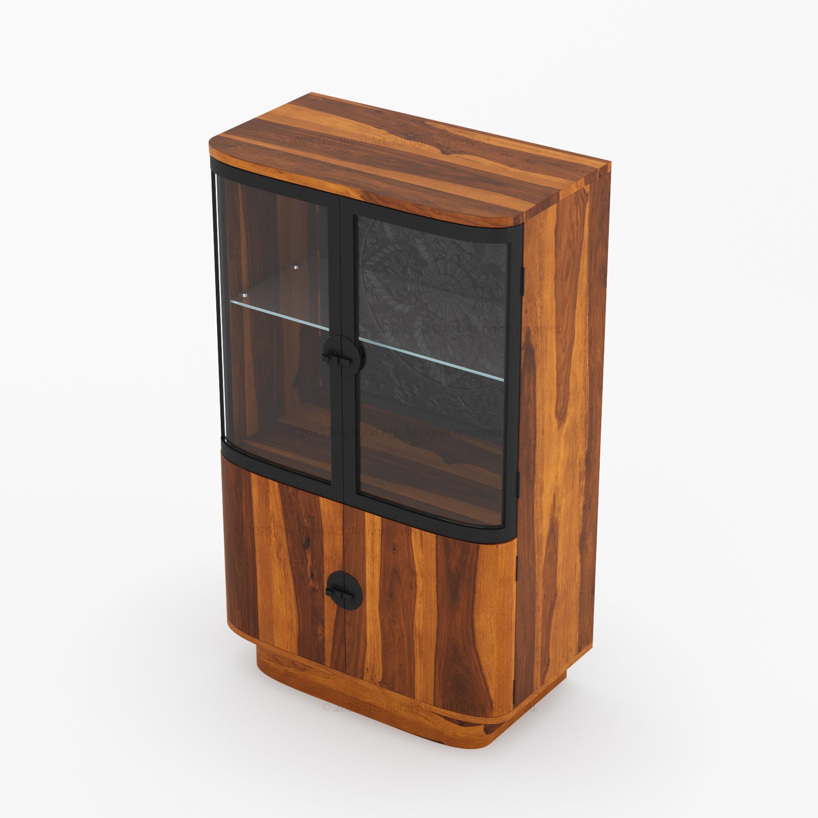 Woodinville Carved Bar Cabinet with Display Rack