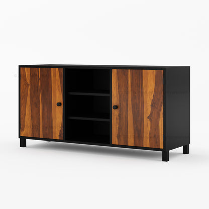 Ashland Real Wood Sideboard Buffet in Dual Tone Black Finish