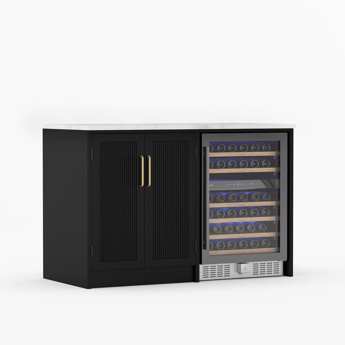 Fresno Modern Solid Wood Wine Bar Cabinet with Fridge Cutout