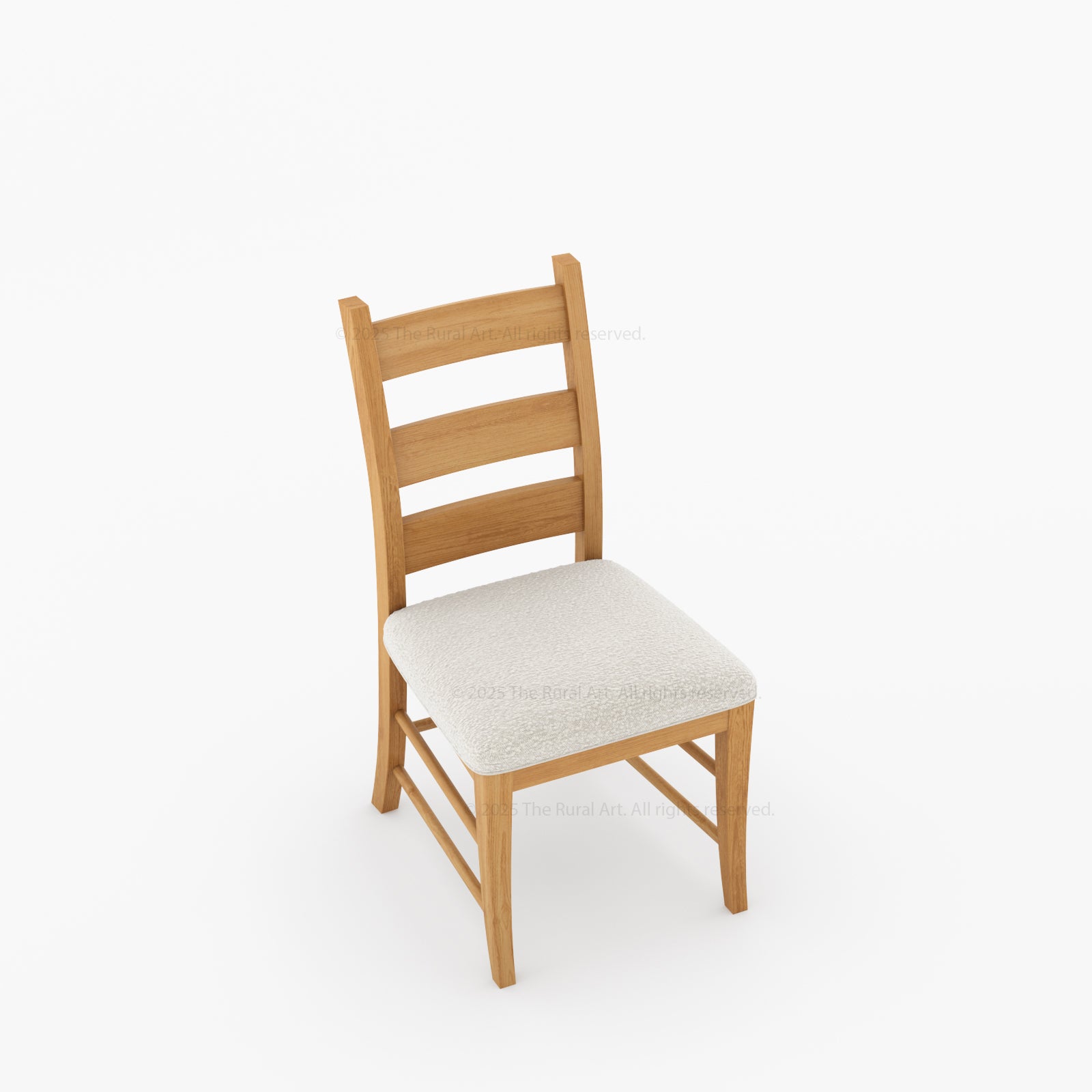 Goldfield Solid Wood Ladder Back Dining Chair with Upholstered Seat
