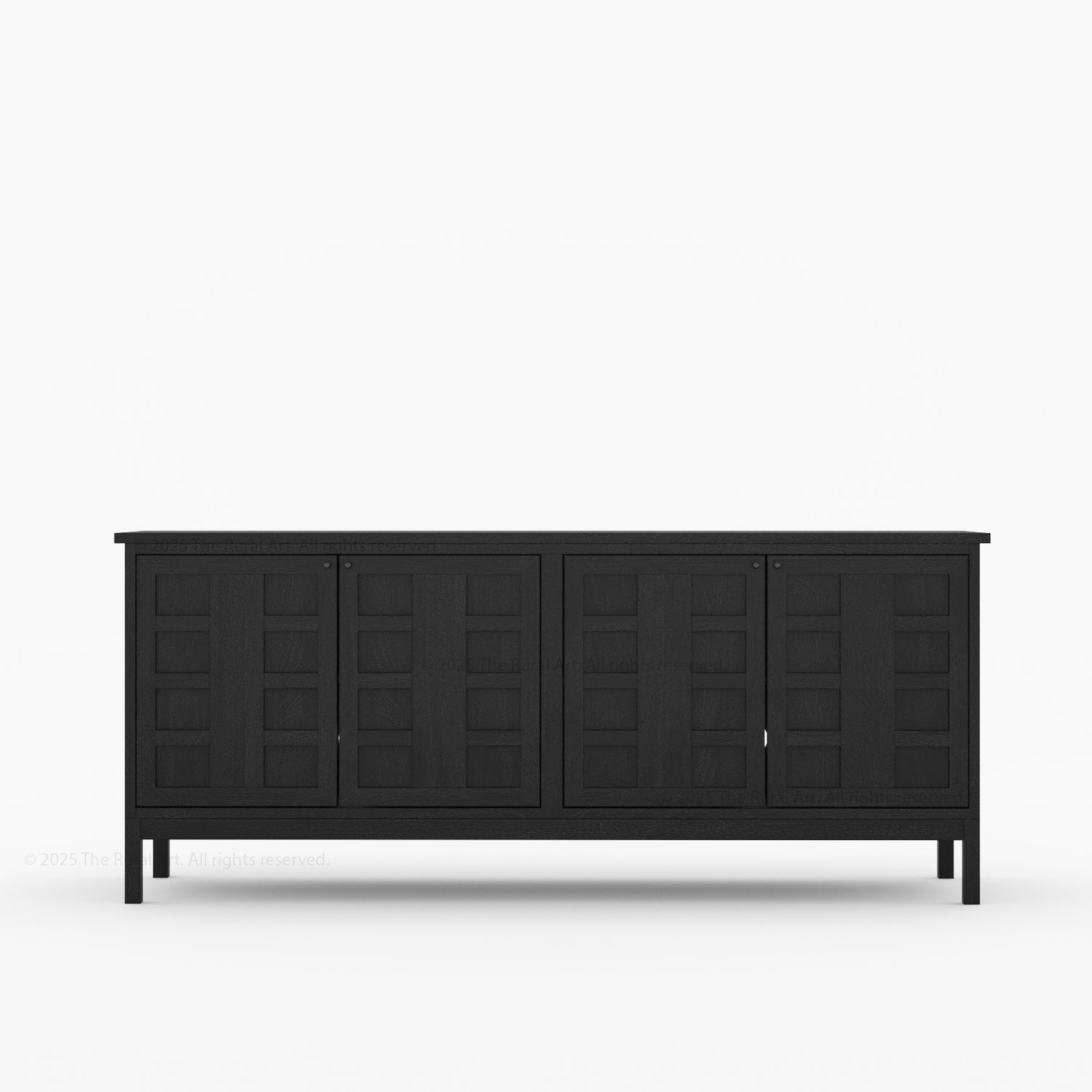 Manhattan Solid Wood Sideboard with Grid Panel Detailing