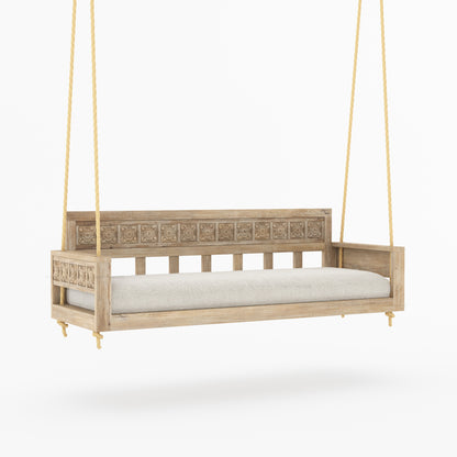 Ocala Hand-Carved Solid Wood Outdoor Porch Swing