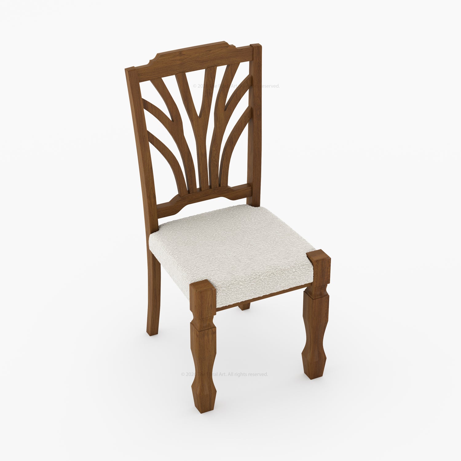 Carlsbad Botanical Back Solid Wood Upholstered Dining Chair