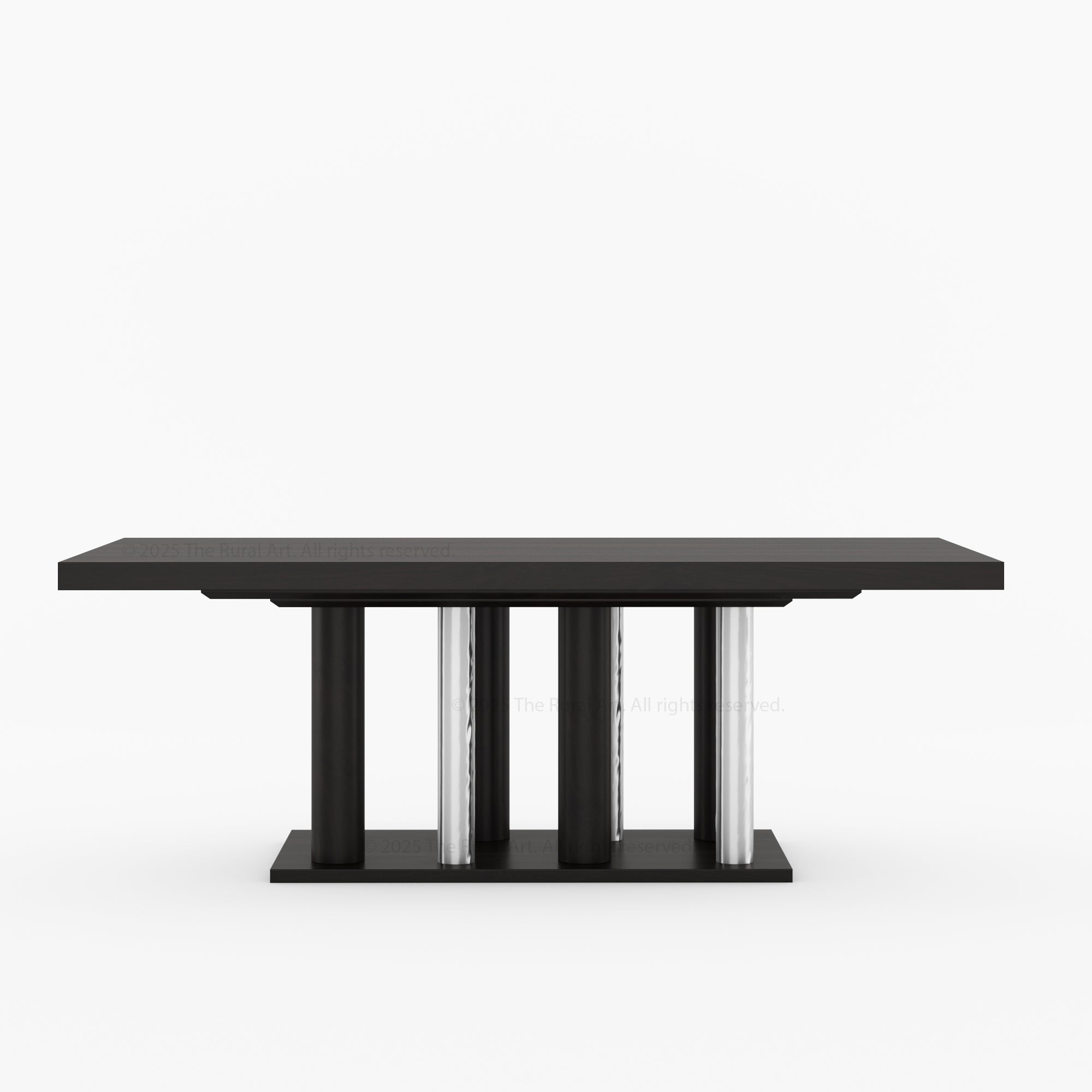 Premium Black &amp; Chrome Pedestal Leg Dining Table