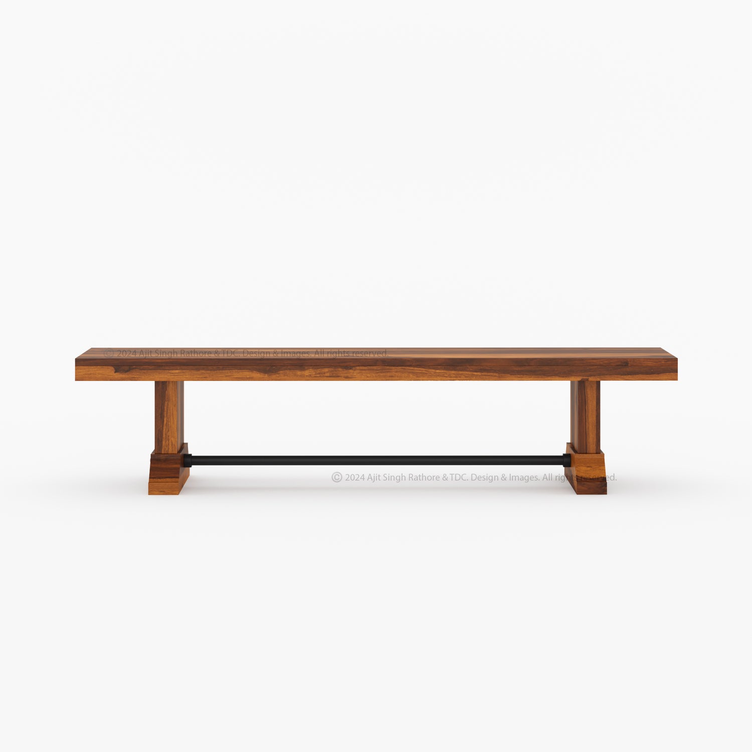 El Cerrito Rustic Solid Indian Rosewood Dining Bench