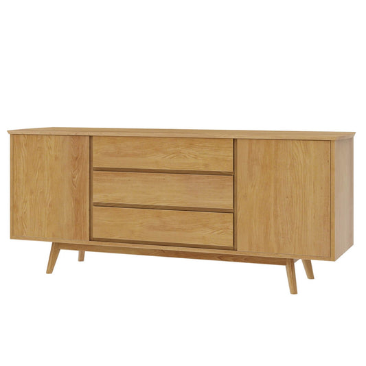 Nordic Teak Wood Buffet Sideboard with Versatile Storage
