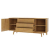 Nordic Teak Wood Buffet Sideboard with Versatile Storage