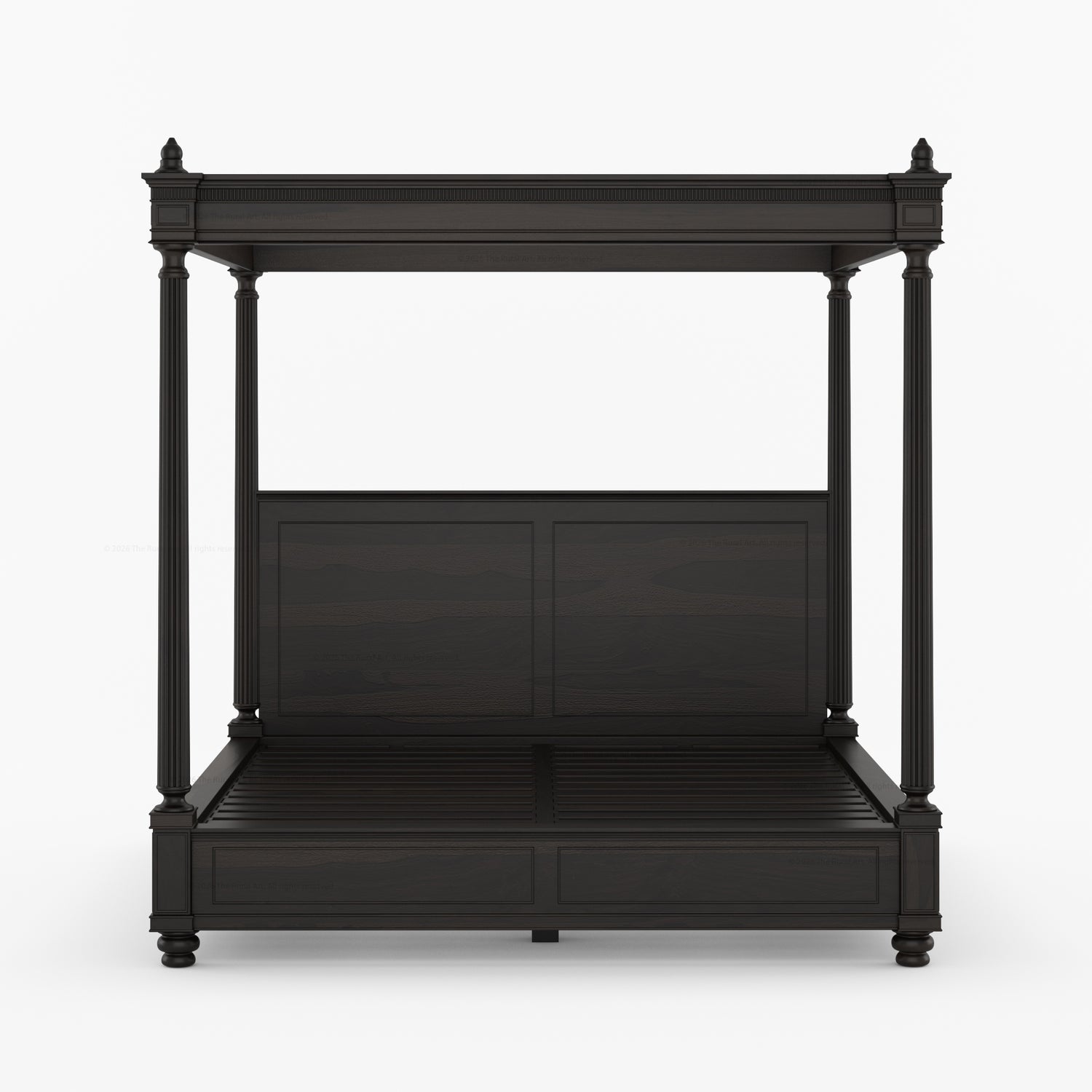 Kingman Grand Solid Wood Canopy Bed with Fluted Column Details