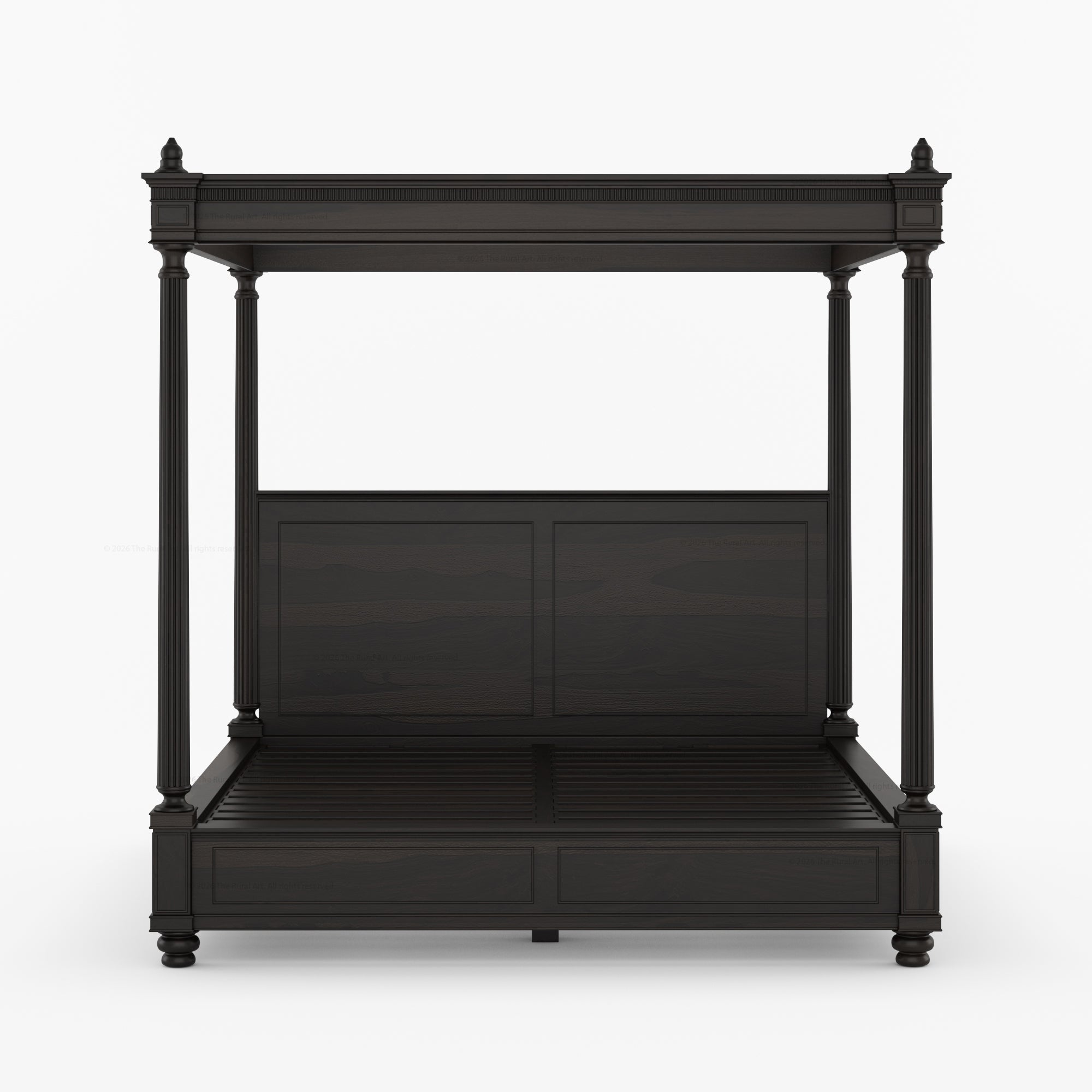 Kingman Grand Solid Wood Canopy Bed with Fluted Column Details