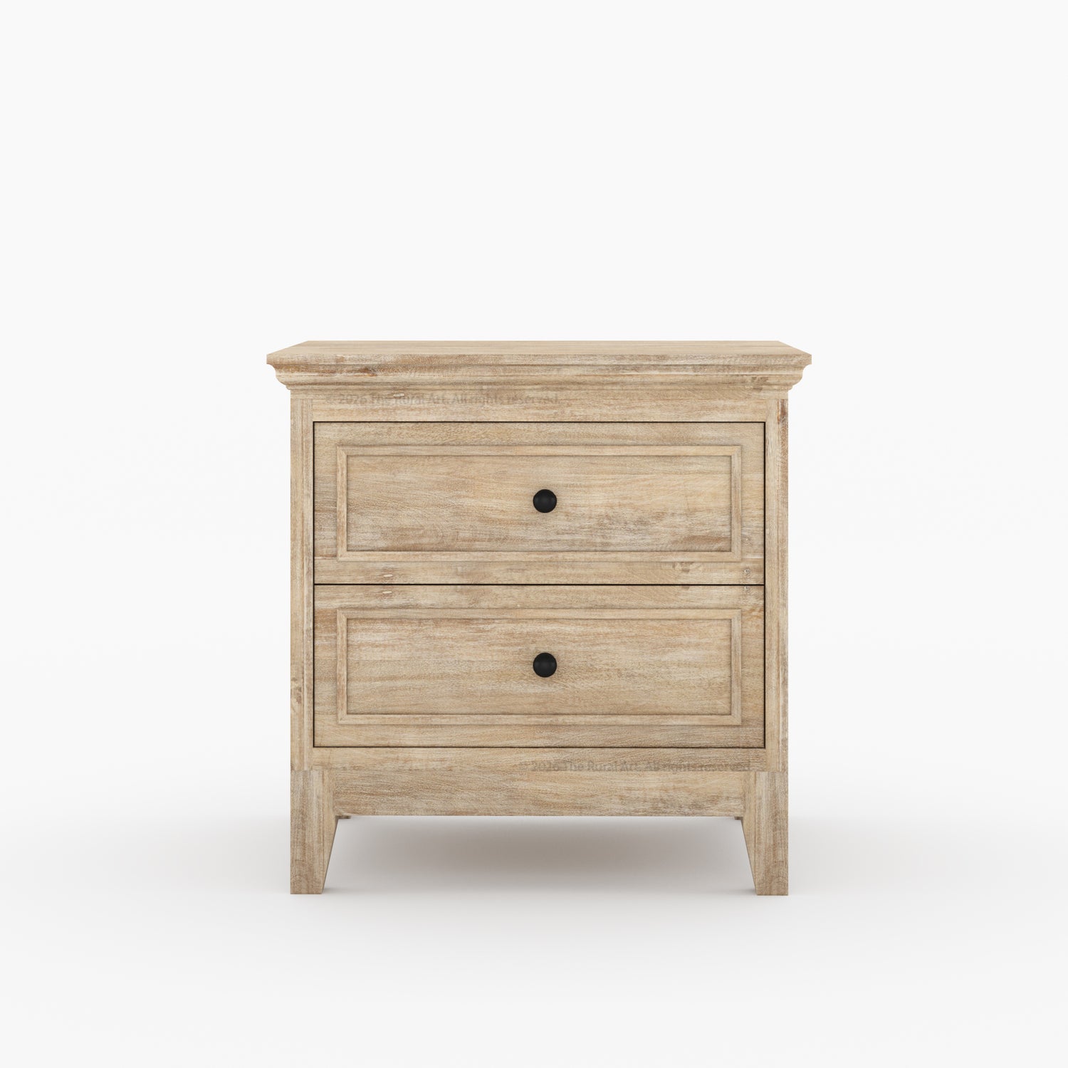 Anniston Solid Wood Bed and Nightstand Set with Upholstered Headboard