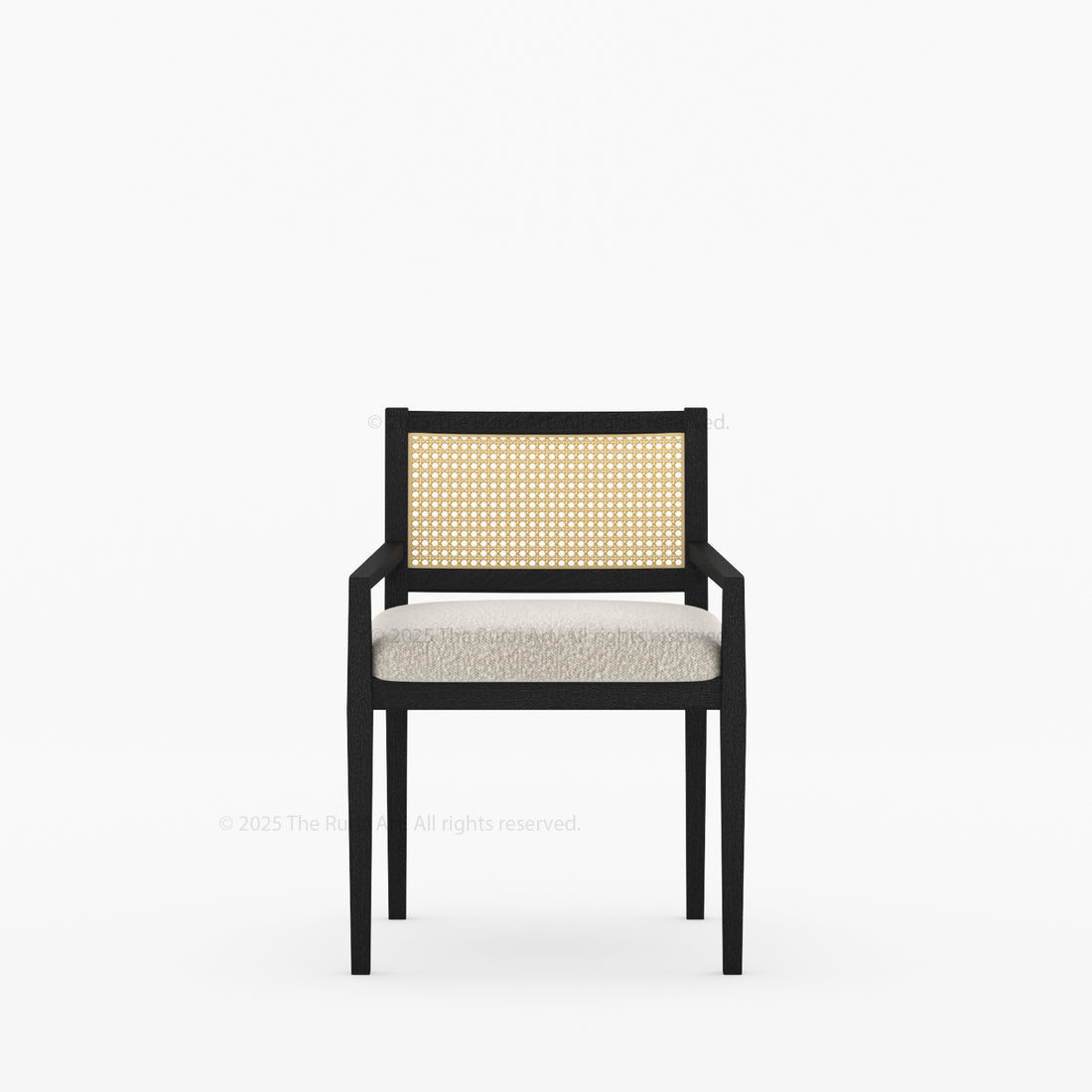 Salisbury Cane Back Upholstered Dining Chair – Solid Wood Frame