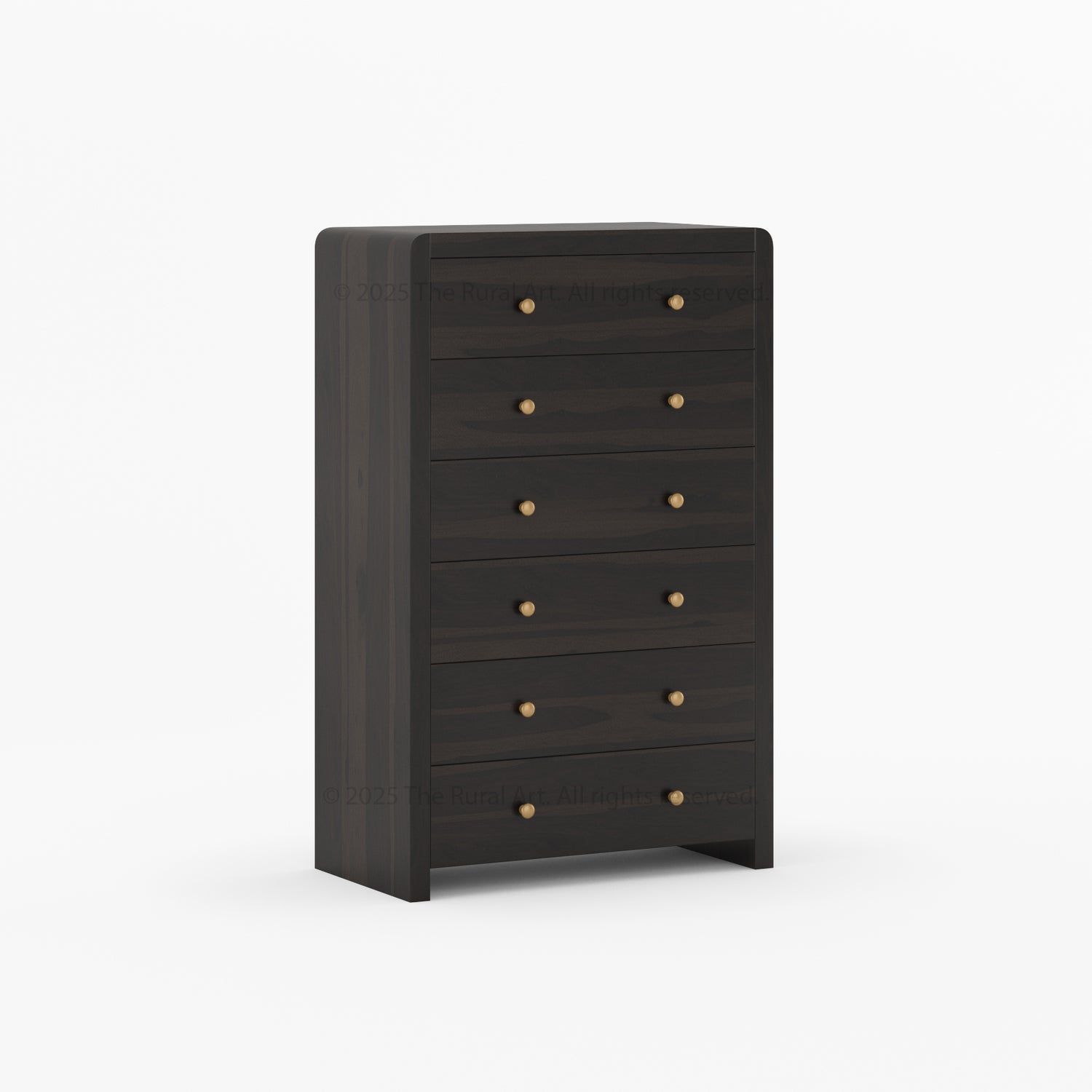Garland Solid Wood Tall Dresser 6 Drawer Chest with Rounded Edges