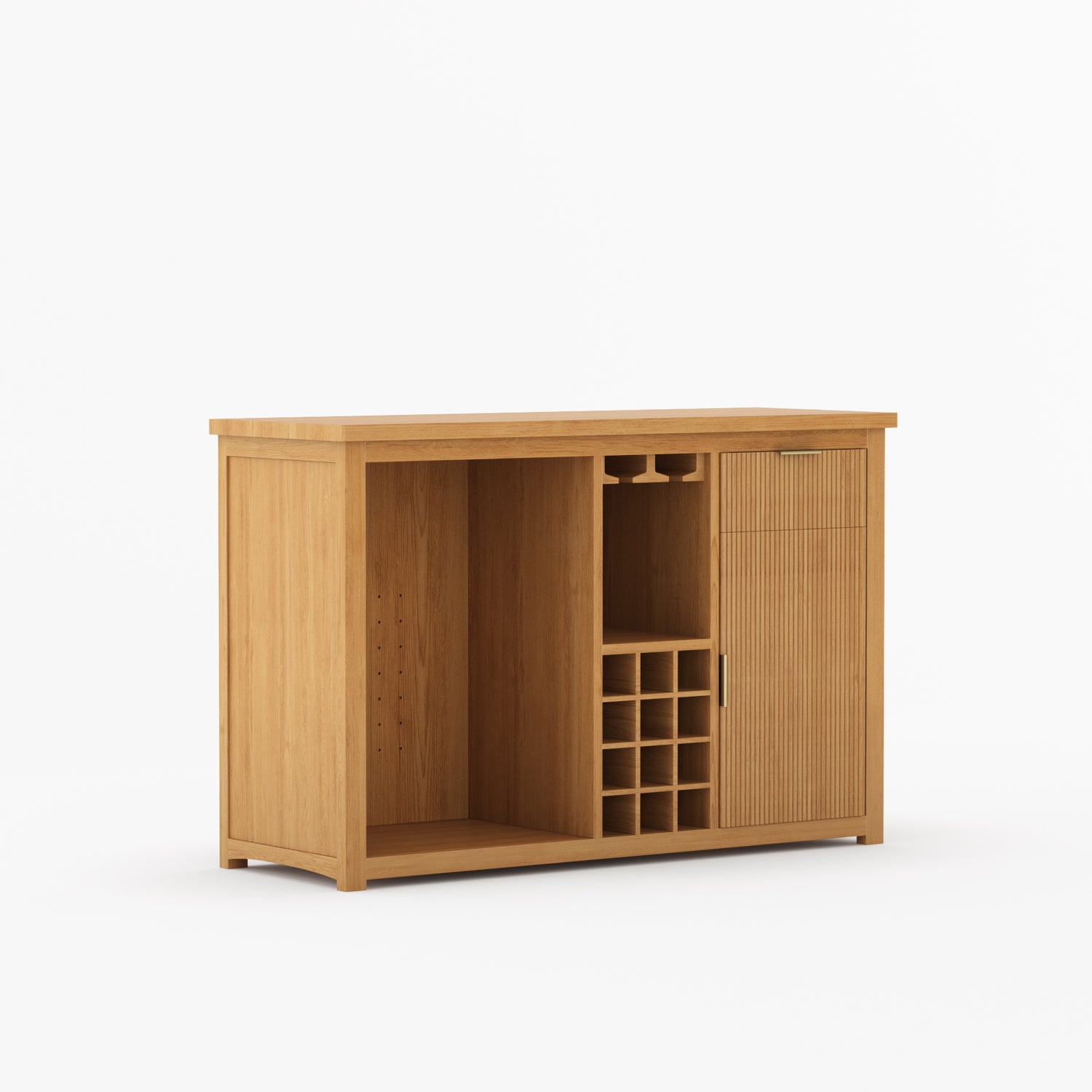 Sonoma Modern Black Bar Cabinet with Mini Fridge Space