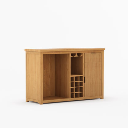 Sonoma Modern Black Bar Cabinet with Mini Fridge Space