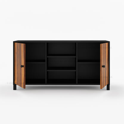 Ashland Real Wood Sideboard Buffet in Dual Tone Black Finish