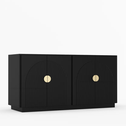 Clifton Fluted Arc-Front Solid Wood Wine Bar Sideboard