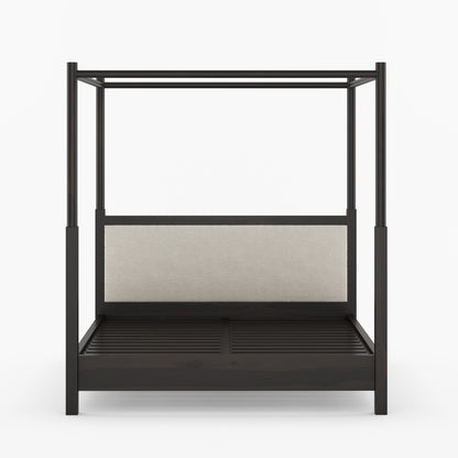 Hartsville Upholstered Solid Wood Canopy Bed