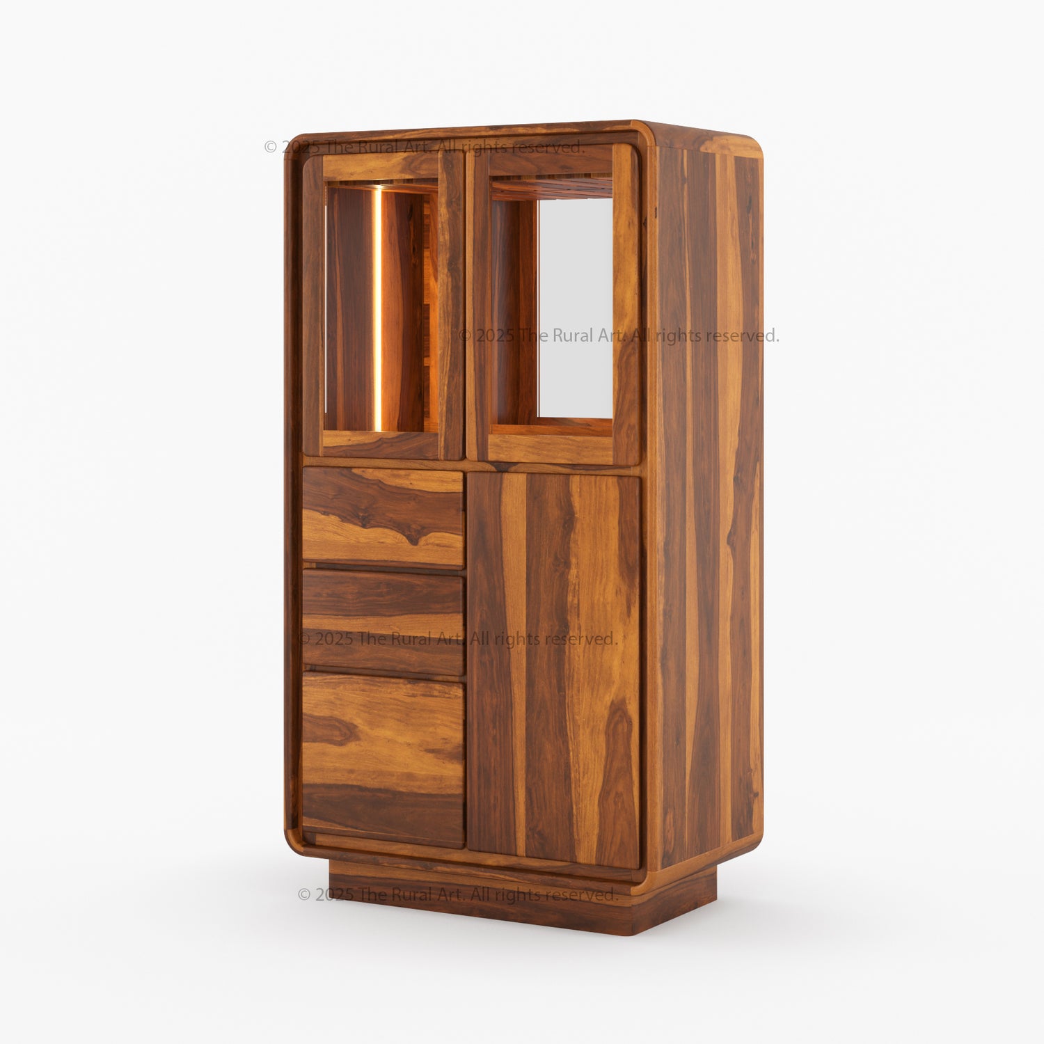 Bellevue Solid Wood Bar Cabinet with Dedicated Refrigeration Space