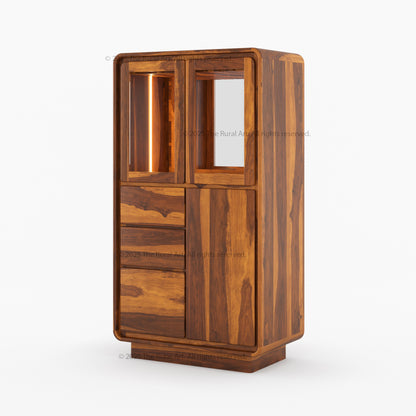 Bellevue Solid Wood Bar Cabinet with Dedicated Refrigeration Space