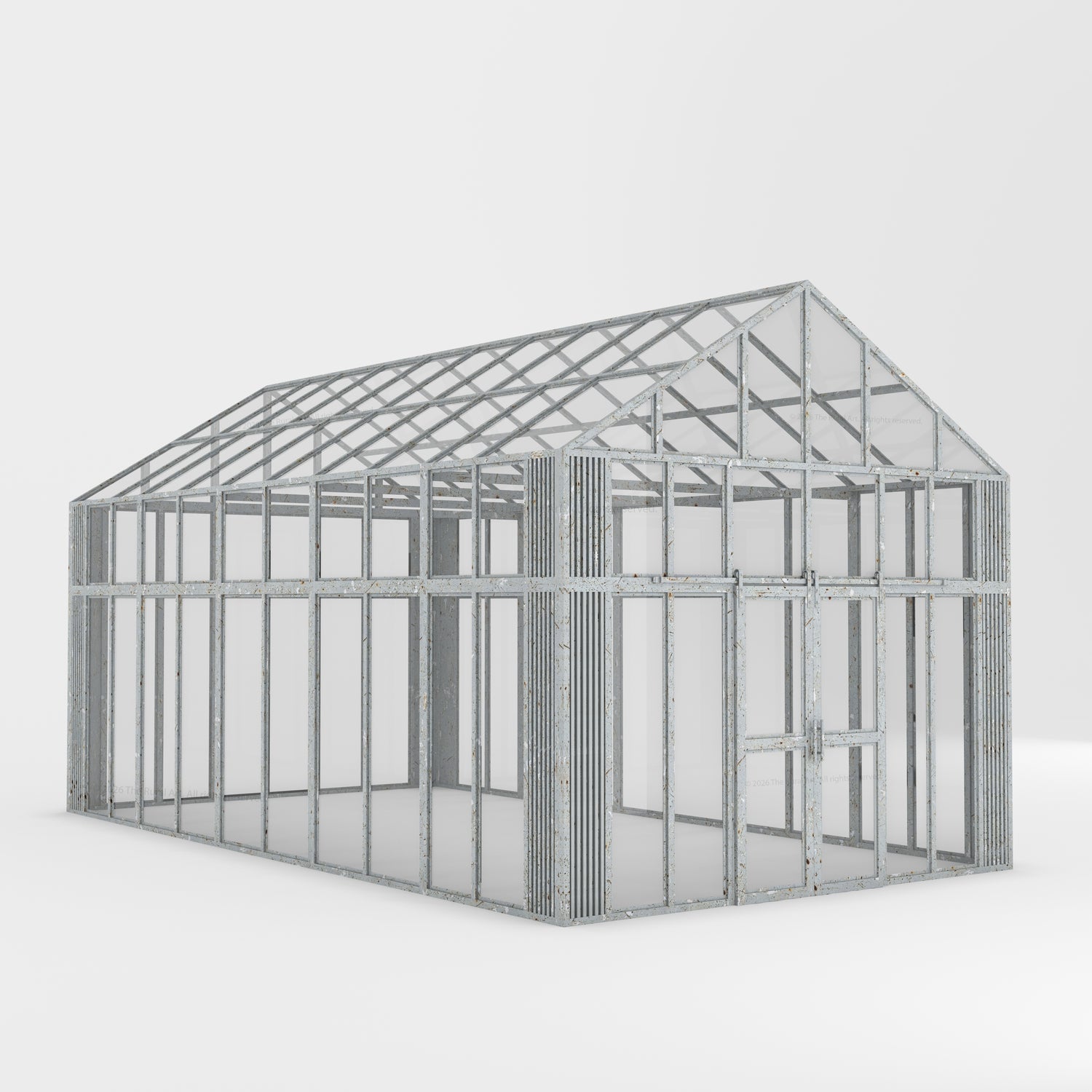 Boulder Estate Black Metal &amp; Glass Greenhouse
