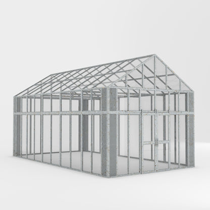 Boulder Estate Black Metal &amp; Glass Greenhouse