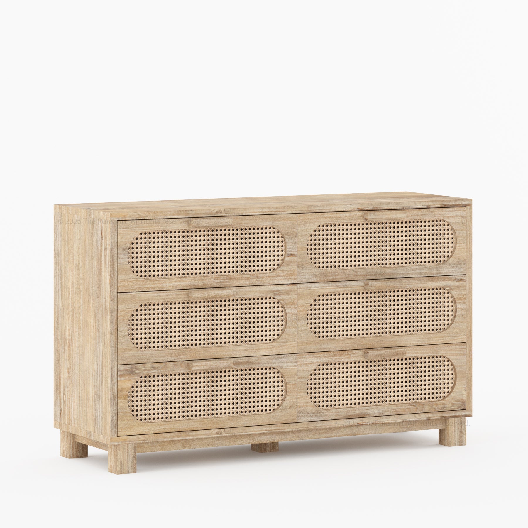 Davis Solid Wood Dresser with Woven Cane Details