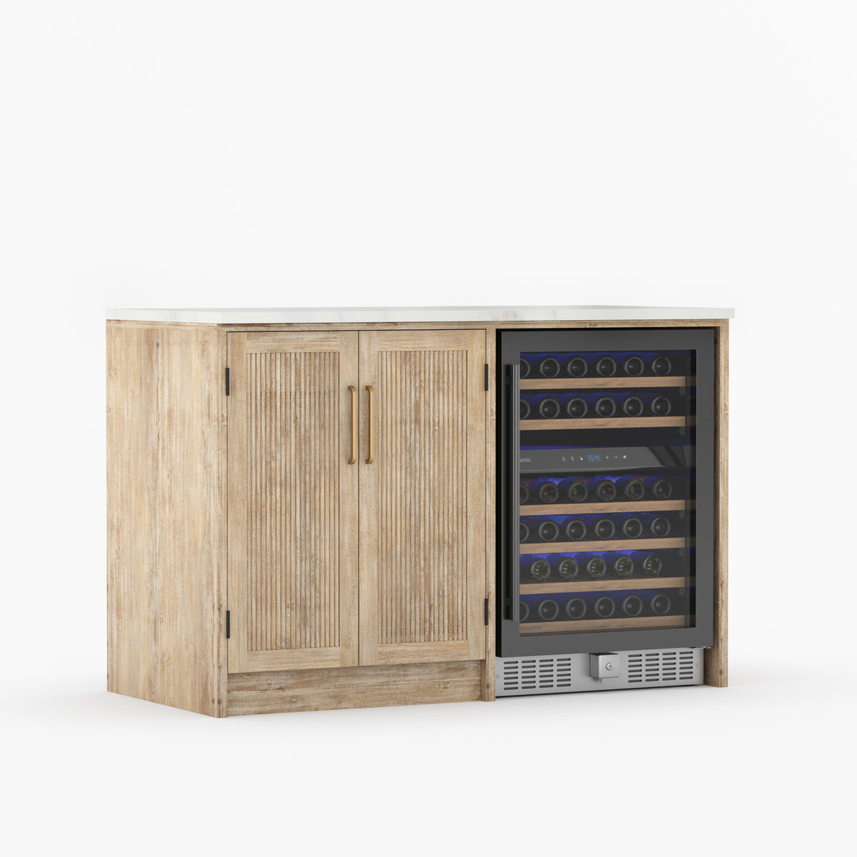 Fresno Modern Solid Wood Wine Bar Cabinet with Fridge Cutout