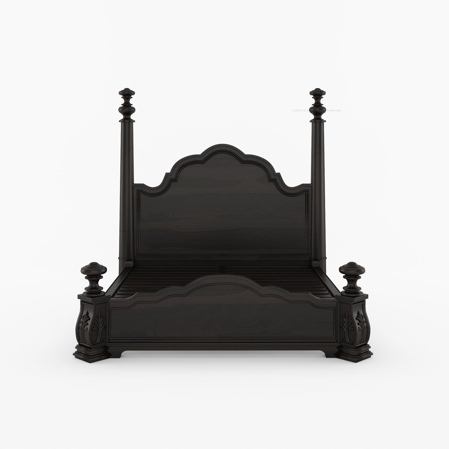 Alexander Hand-Carved Solid Wood Four Poster Bed