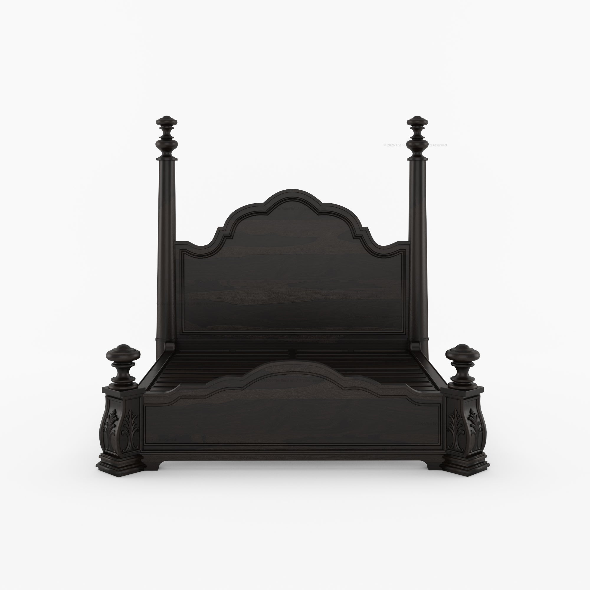 Alexander Hand-Carved Solid Wood Four Poster Bed