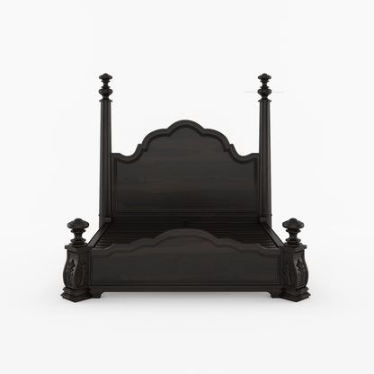 Alexander Hand-Carved Solid Wood Four Poster Bed