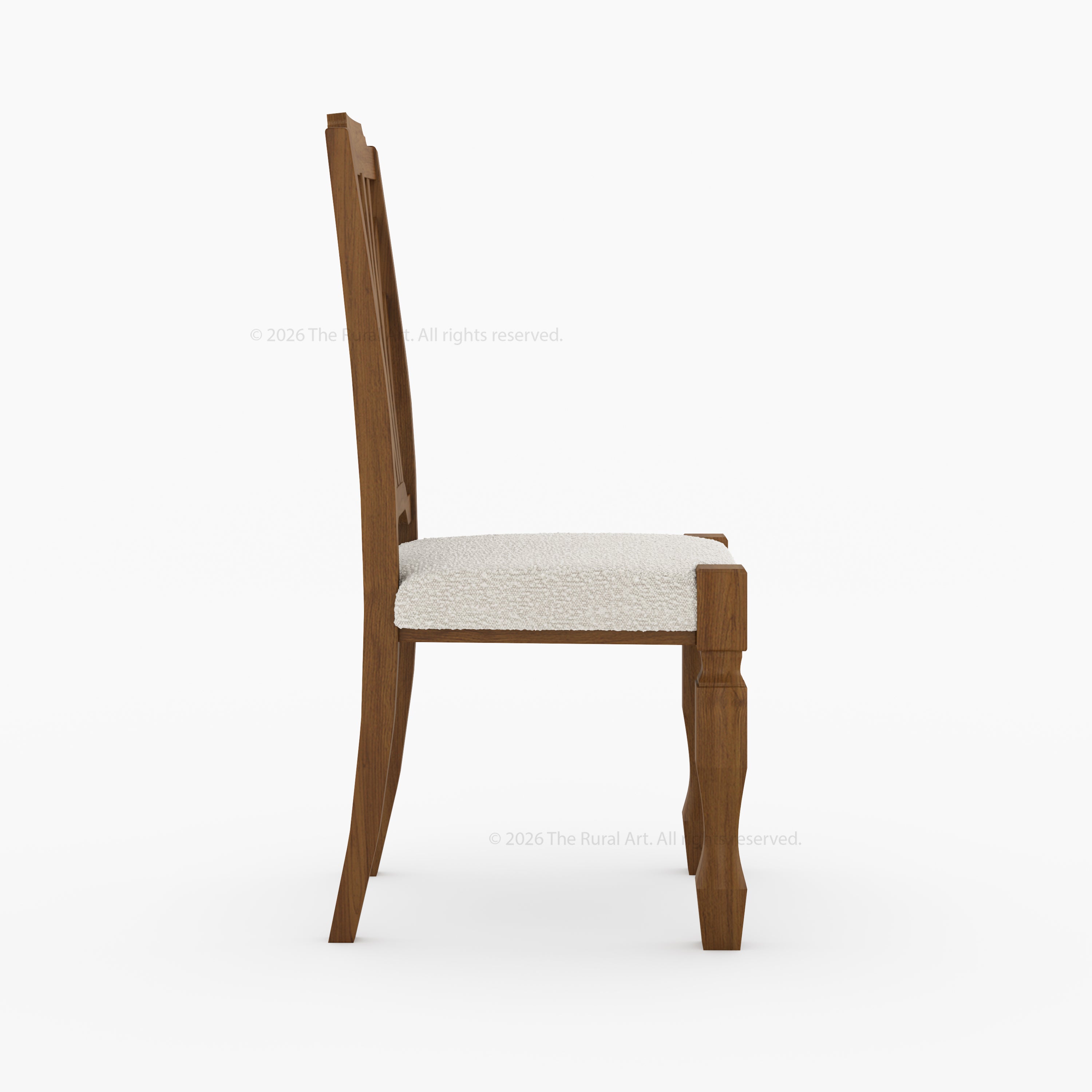 Carlsbad Botanical Back Solid Wood Upholstered Dining Chair