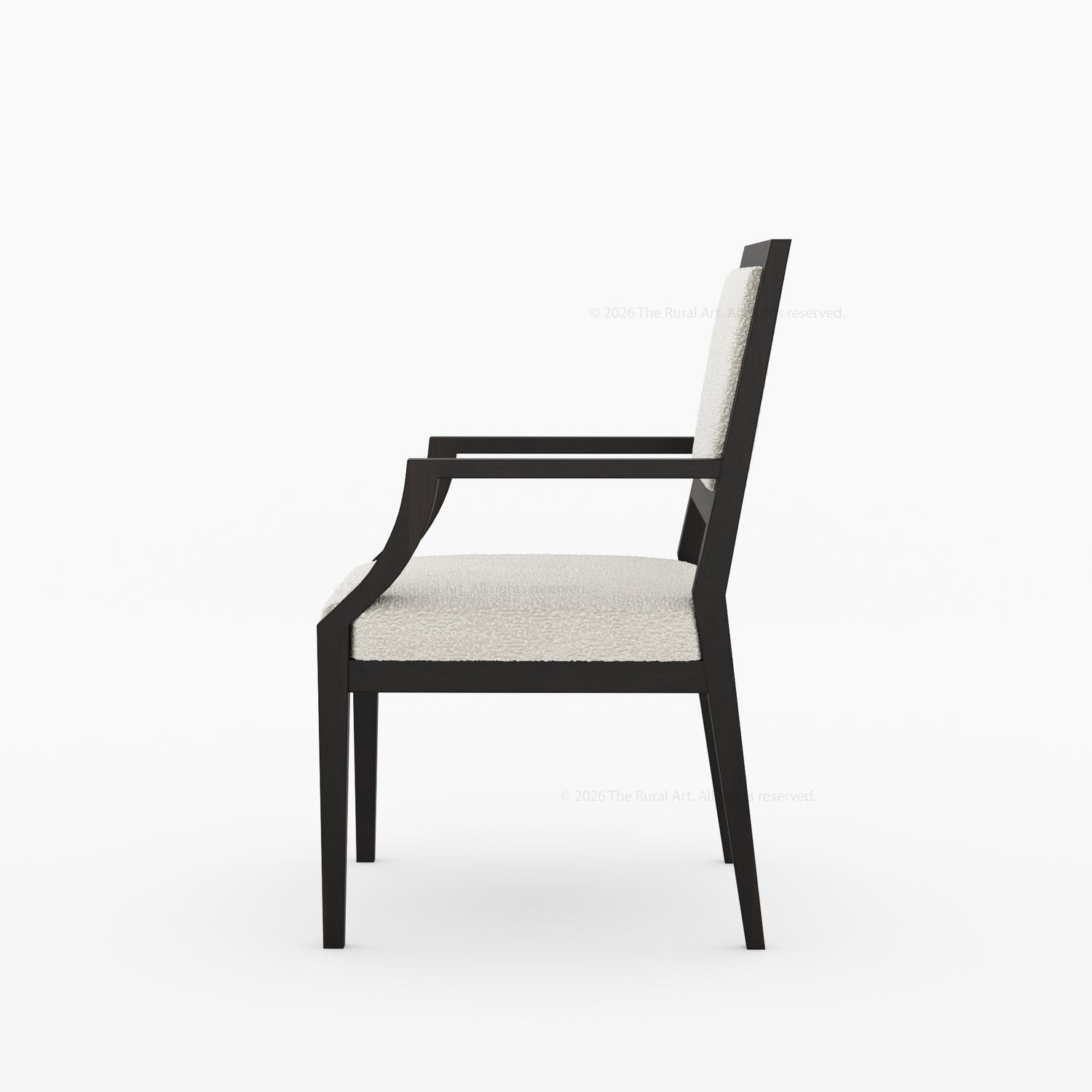 Winslow Solid Wood Dining Arm Chair with Boucle Upholstery