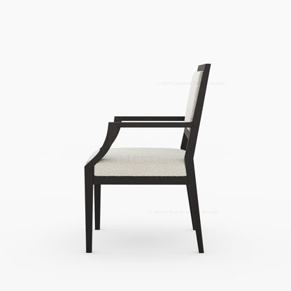 Winslow Solid Wood Dining Arm Chair with Boucle Upholstery