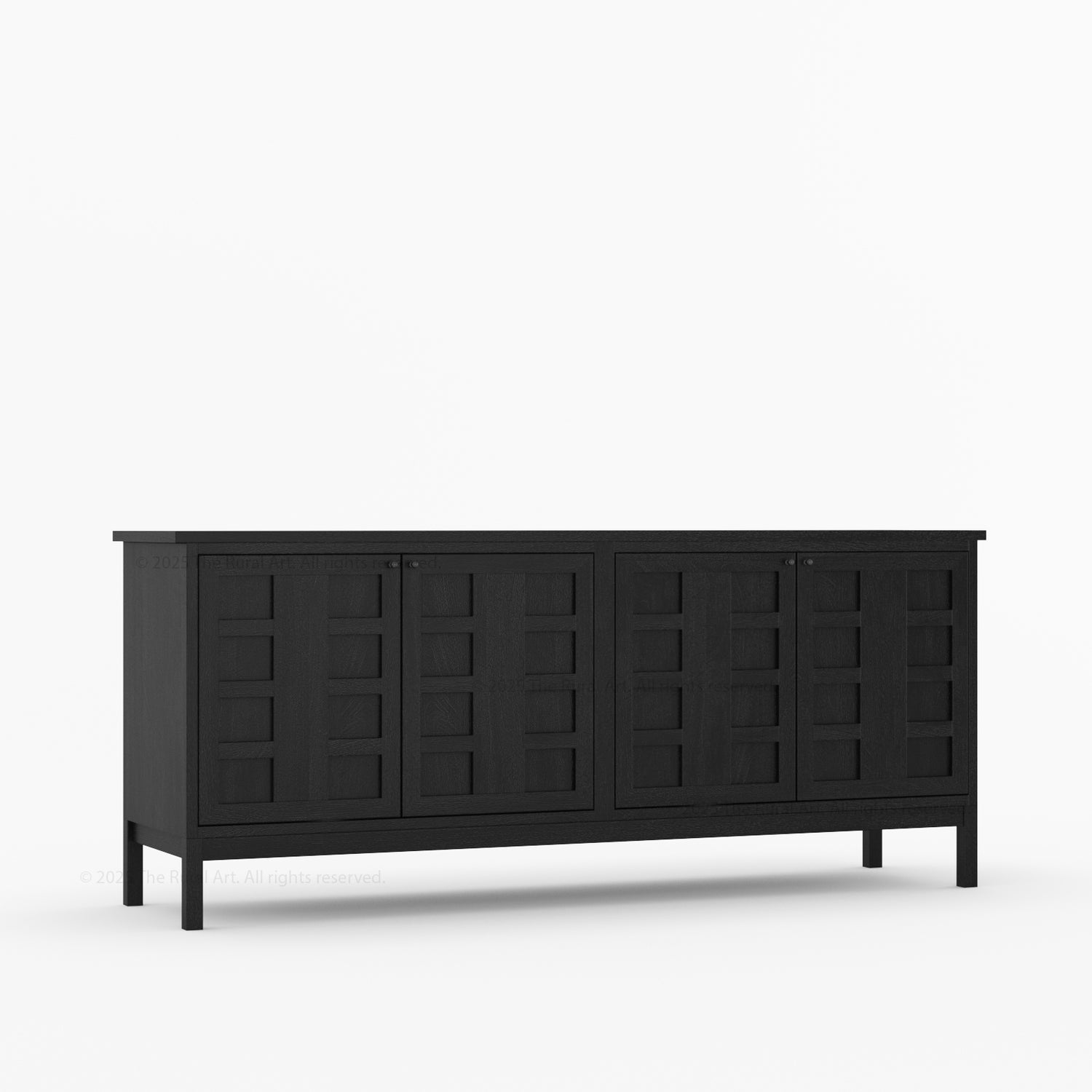 Manhattan Solid Wood Sideboard with Grid Panel Detailing