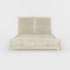 Costa Mesa Solid Wood Bed with Louvered Slatted Headboard