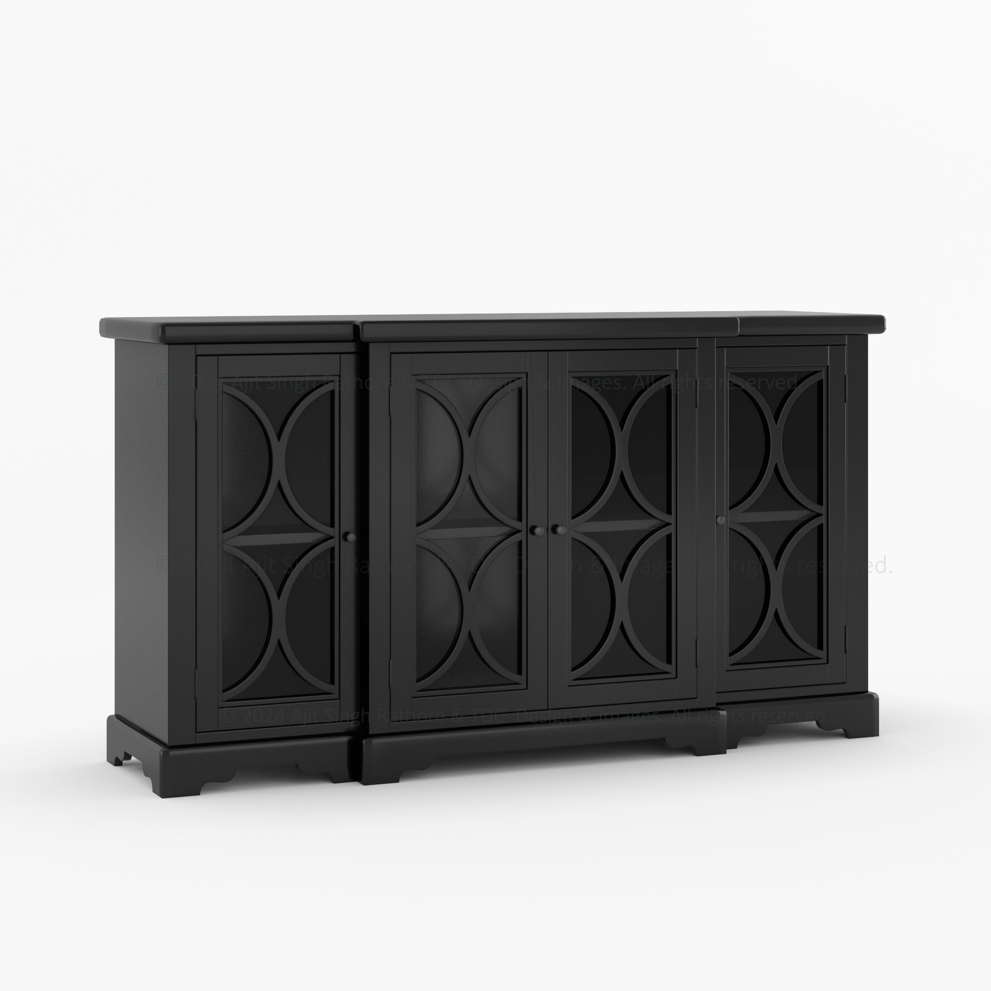 High Sierra Solid Wood Buffets Sideboard with Glass Door