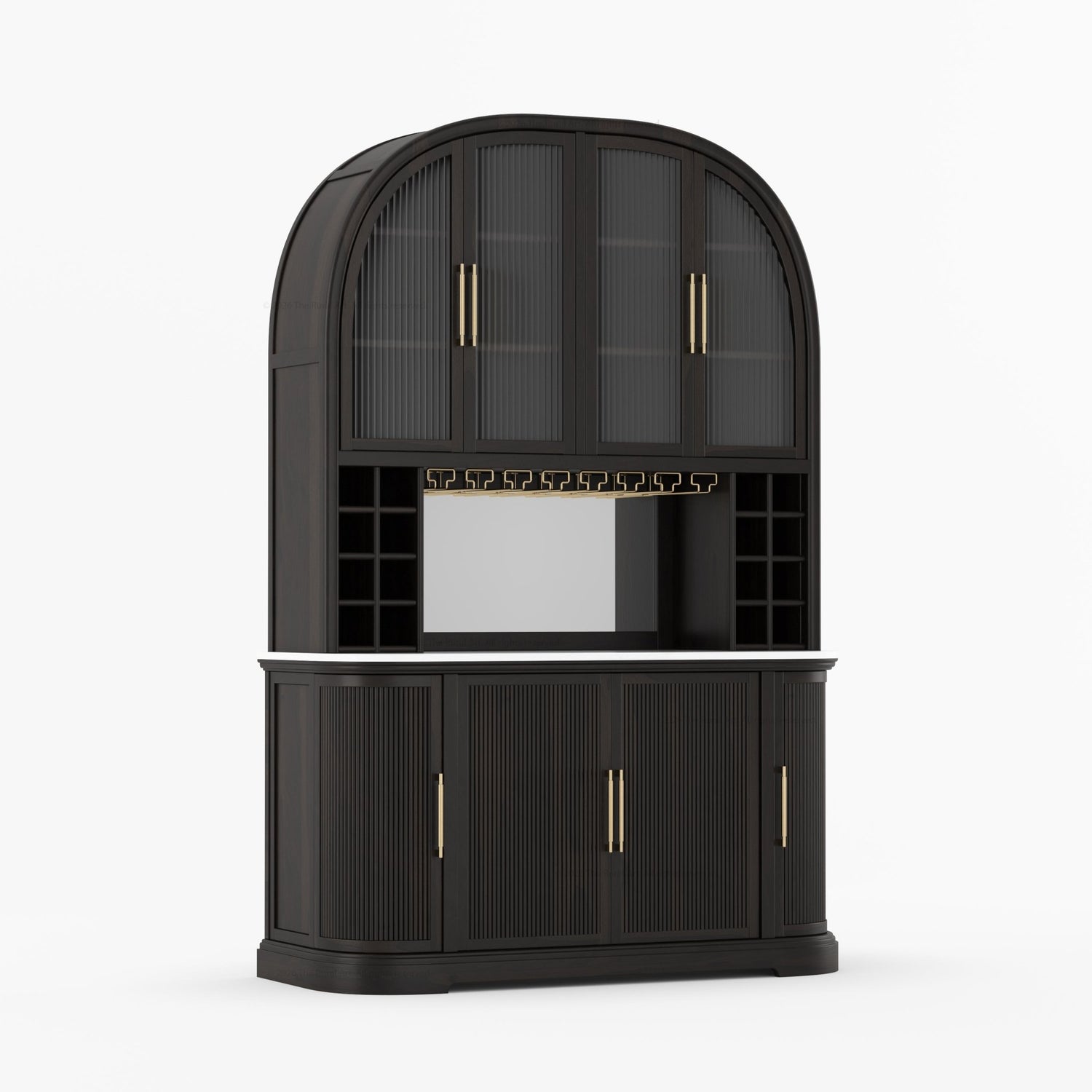 Tuscany Arched Wine Bar Cabinet with Makrana Marble