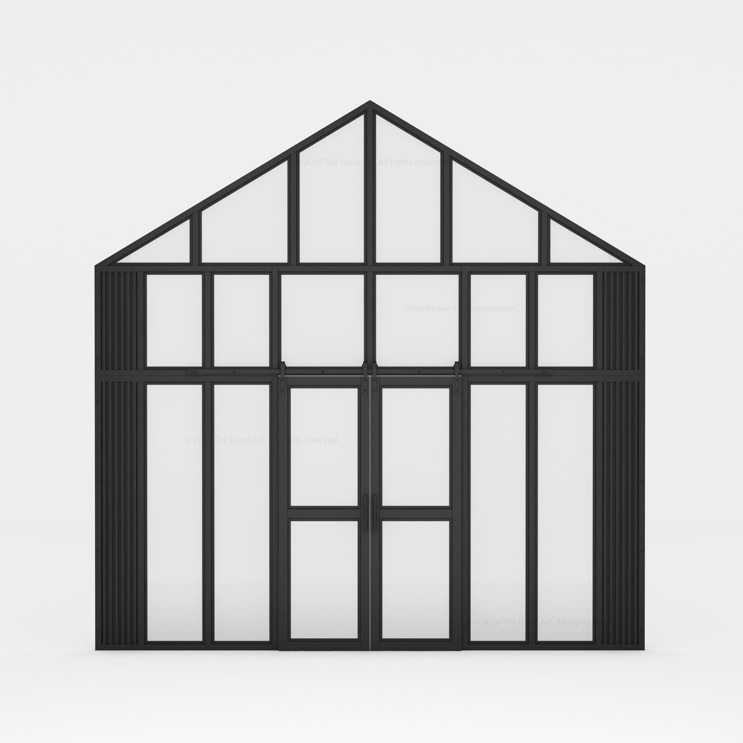 Boulder Estate Black Metal &amp; Glass Greenhouse