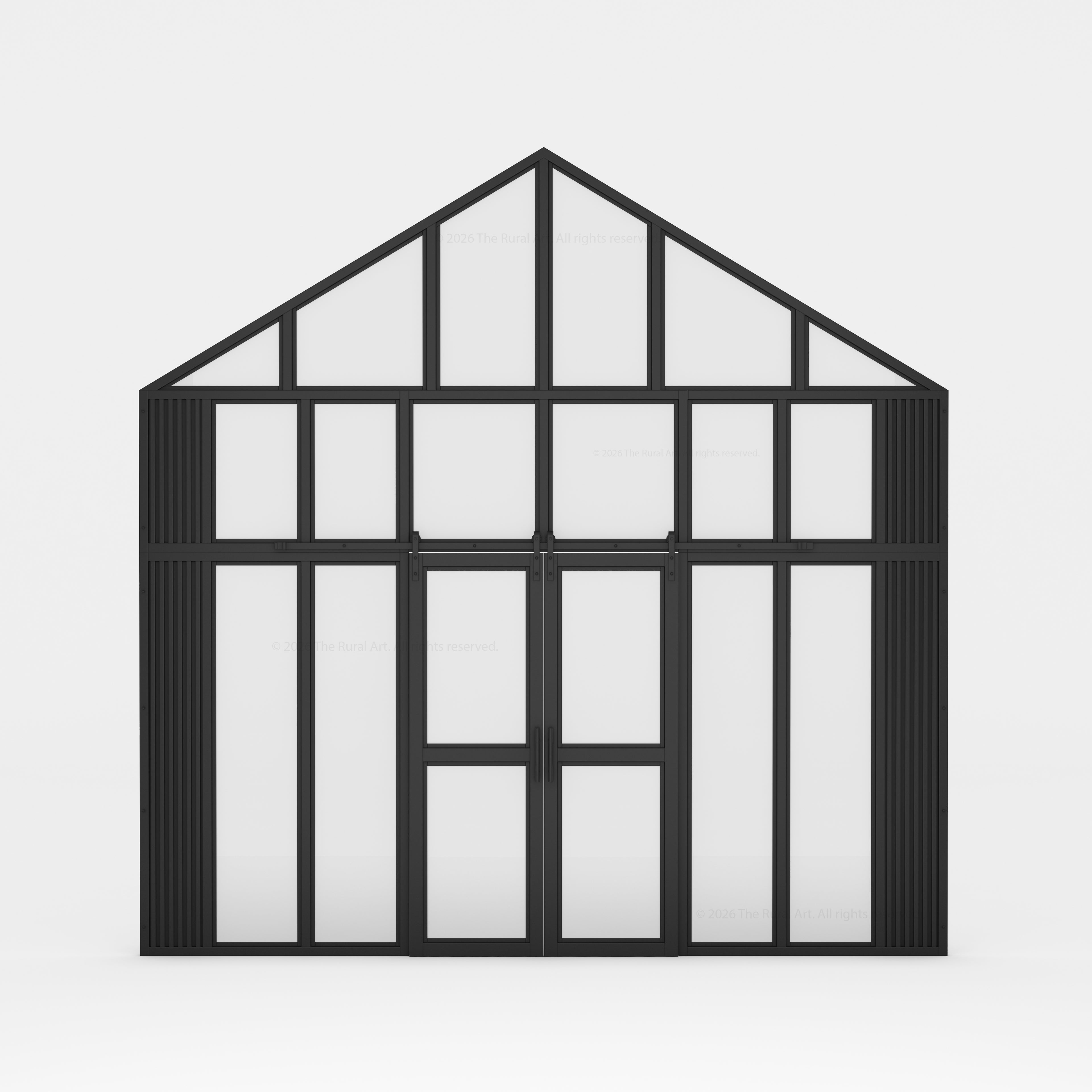 Boulder Estate Black Metal &amp; Glass Greenhouse