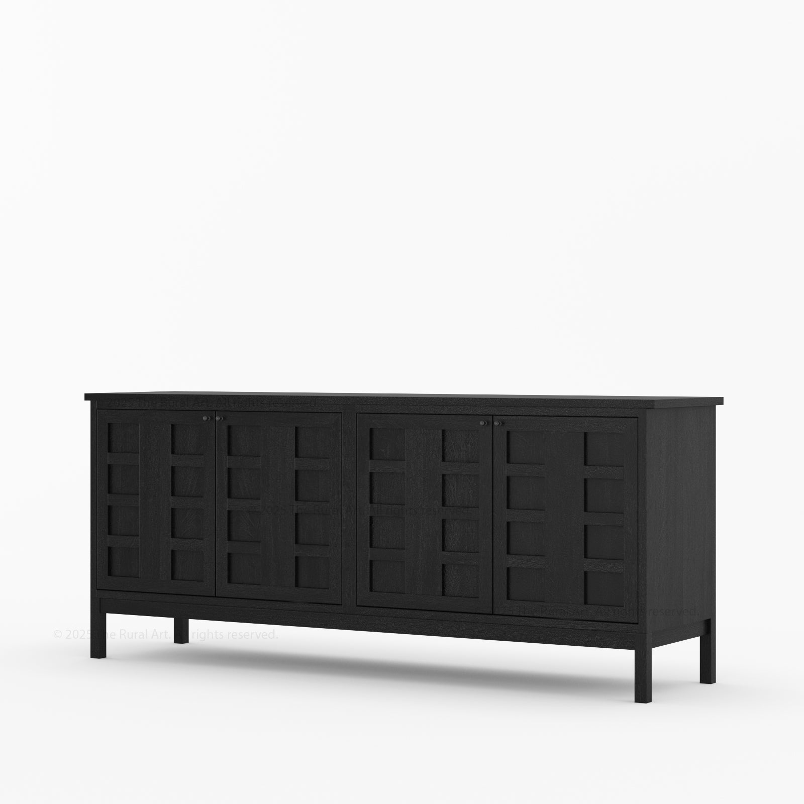 Manhattan Solid Wood Sideboard with Grid Panel Detailing