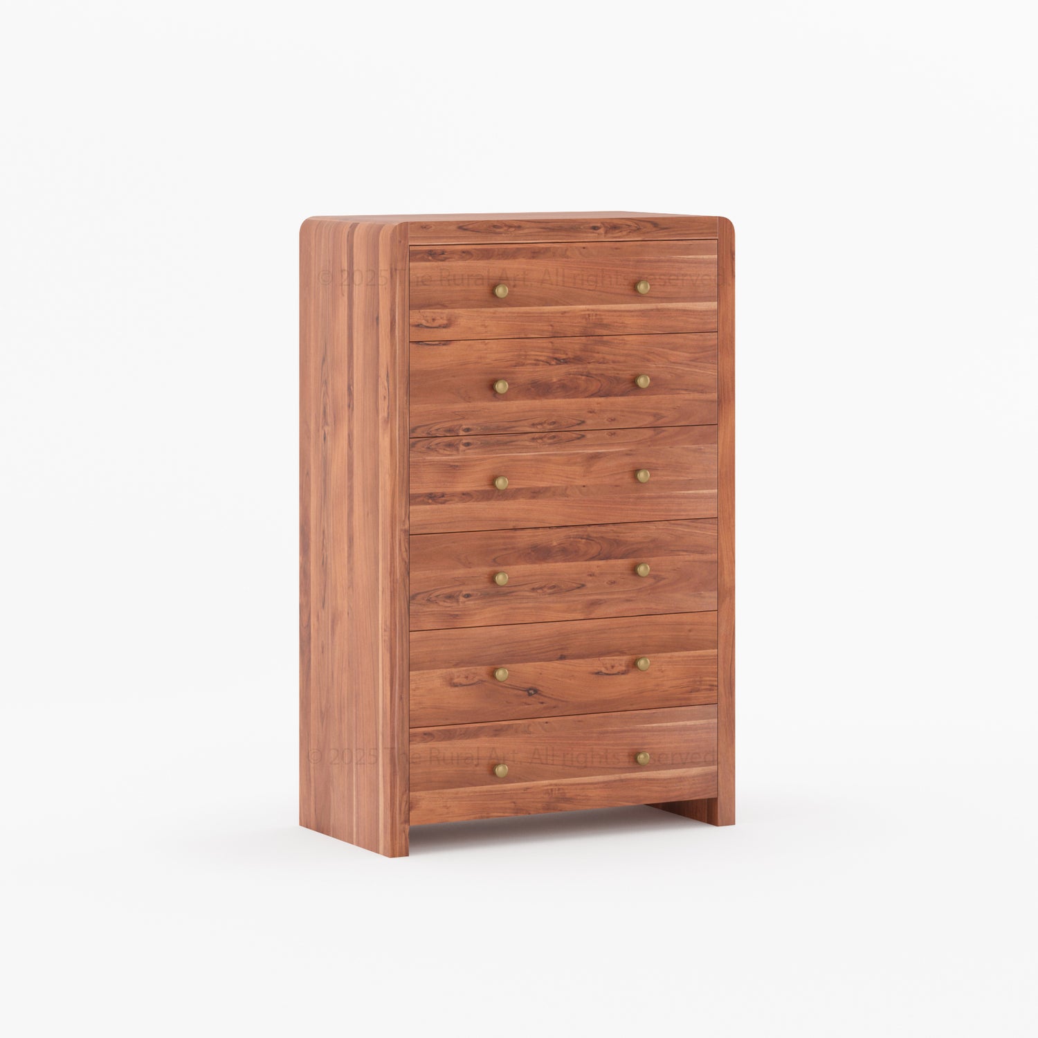 Garland Solid Wood Tall Dresser 6 Drawer Chest with Rounded Edges