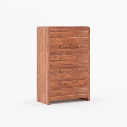 Garland Solid Wood Tall Dresser 6 Drawer Chest with Rounded Edges
