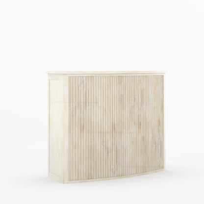 Monarch Solid Wood Wine Bar Cabinet &amp; Counter Set with Glass-Back Display