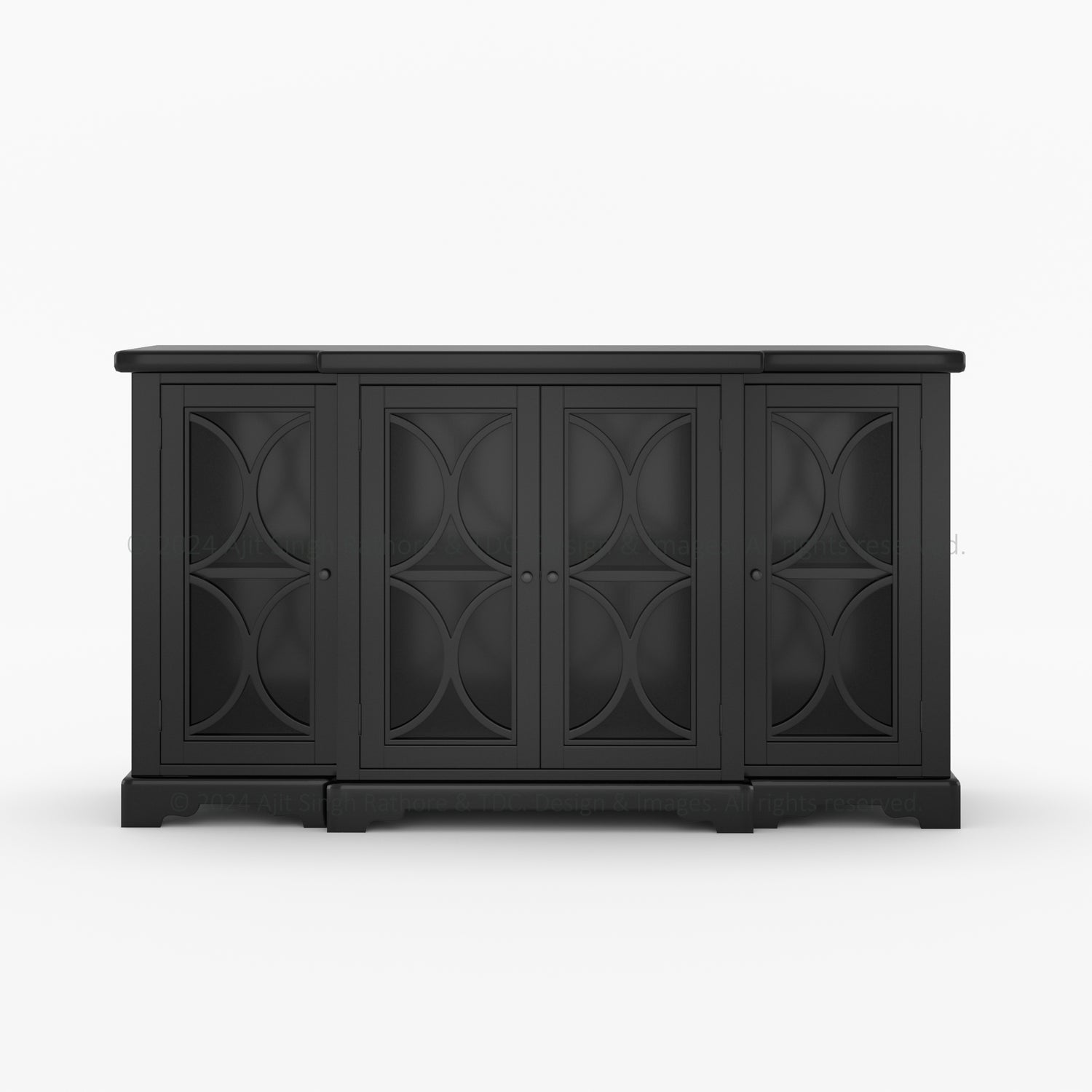 High Sierra Solid Wood Buffets Sideboard with Glass Door