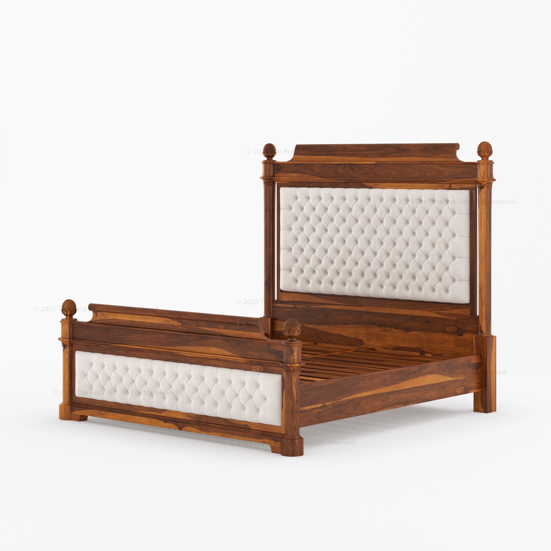 Abilene Solid Wood Platform Bed with Hand Tufted Upholstered Headboard